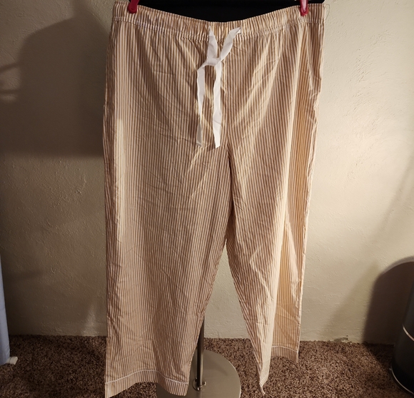 State Of Day Other - State Of Day Beige and White Pinstripe Drawstring Pajama Bottoms Size XXL NWOT